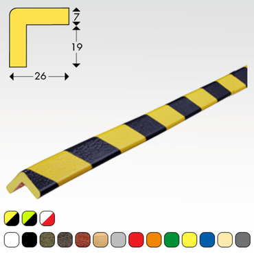 Bumper strip edge protection type E Yellow/Black